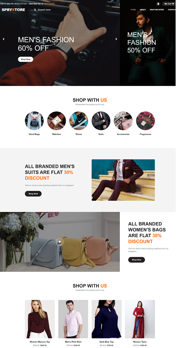 Sprystore Website Template