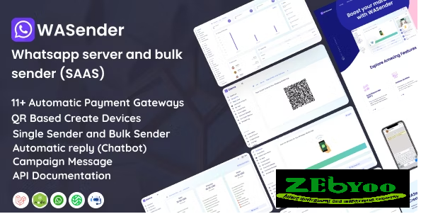 WASender v1.0 - Whatsapp server and bulk sender (SAAS)