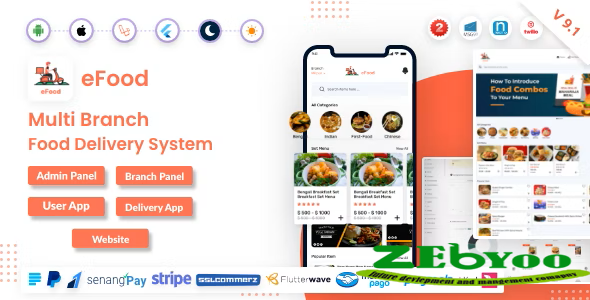 eFood v9.1 - Food Delivery App with Laravel Admin Panel + Delivery Man App - nulled