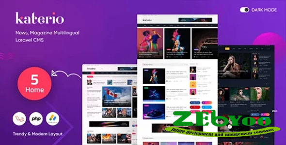 Katerio v1.0.8 - News, Magazine Multilingual Laravel CMS Script